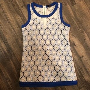 Royal Blue Dress with Flower Overlay